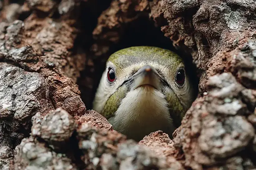 Bird nesting season in the UK, can you cut your hedges? Bird in a tree