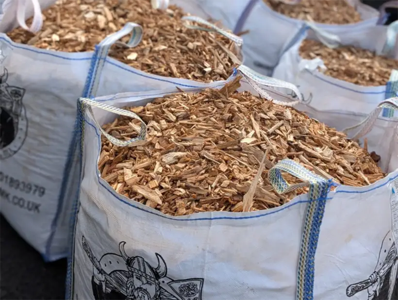 Bark woodchip sacks